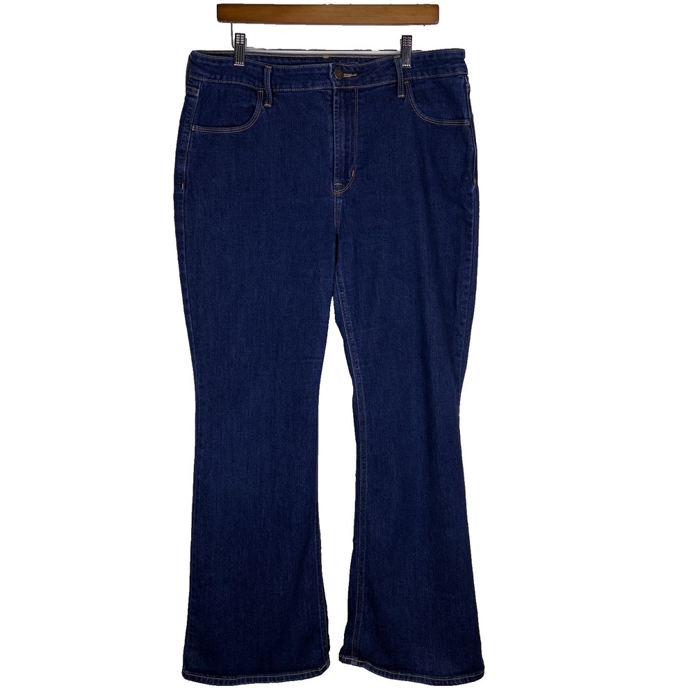 Old Navy Woman's Wow Flare Highrise Jeans Size 16‎ Blue Western Cowgirl Stretch
